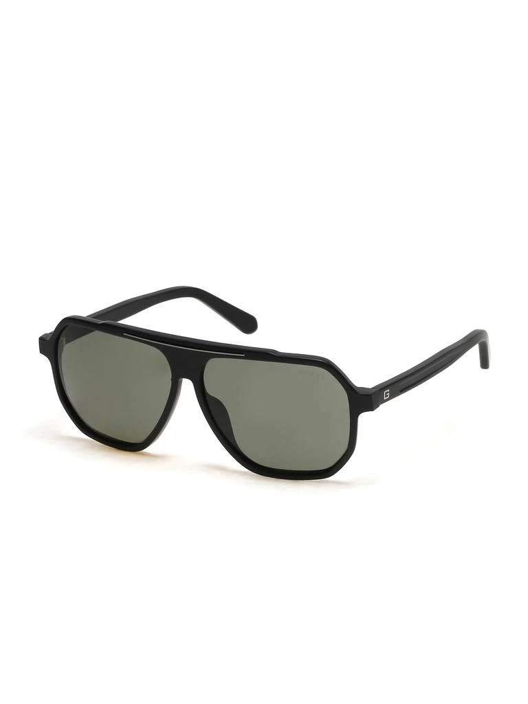 Guess Factory Plastic Logo Temple Aviators 3
