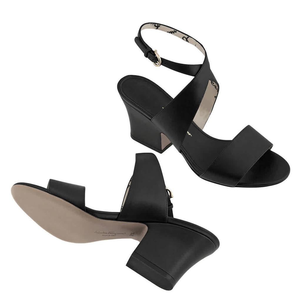 Salvatore Ferragamo Salvatore Ferragamo Ladies Plain Wedge Sandal in Black