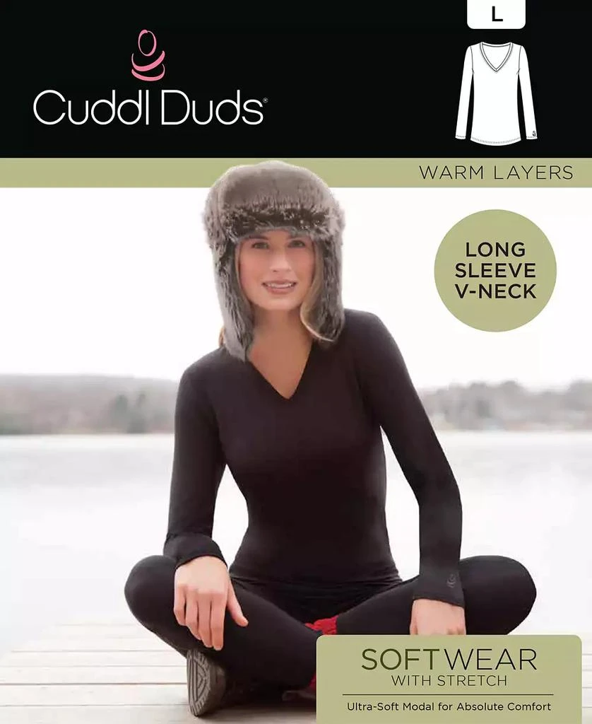 Cuddl Duds Plus Size Softwear Long-Sleeve V-Neck Top 4