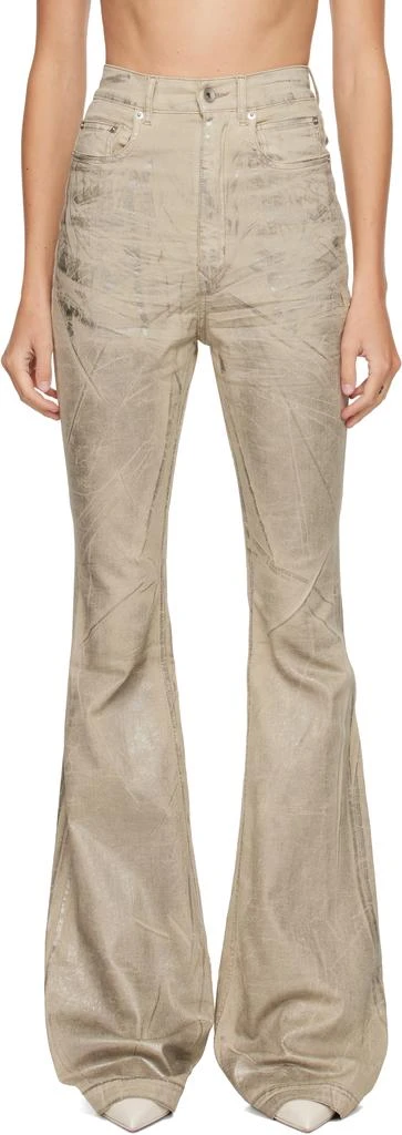 Rick Owens Silver Concordians Bolan Bootcut Jeans 1