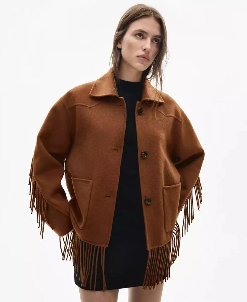 Mango Women's Fringed Wool-Blend Jacket 1