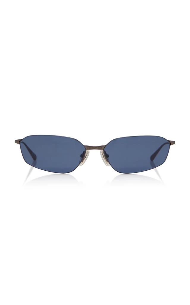 Balenciaga Balenciaga - Invisible 2.0 Square-Frame Metal Sunglasses - Blue - OS - Moda Operandi 1