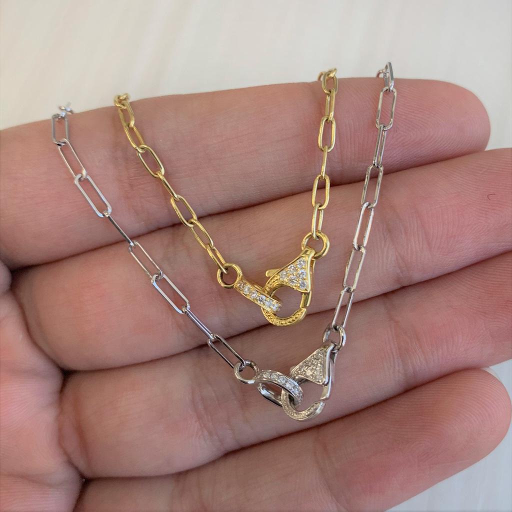 Sabrina Designs 14k Gold & Diamond Paperclip Link Necklace