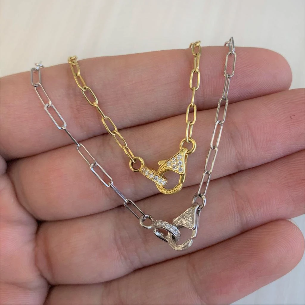 Sabrina Designs 14k Gold & Diamond Paperclip Link Necklace 2