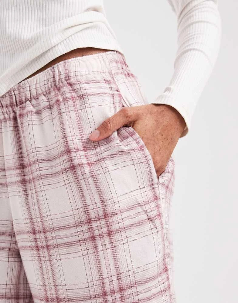 HOLLISTER Hollister baggy flannel pyjama bottoms in pink plaid 3