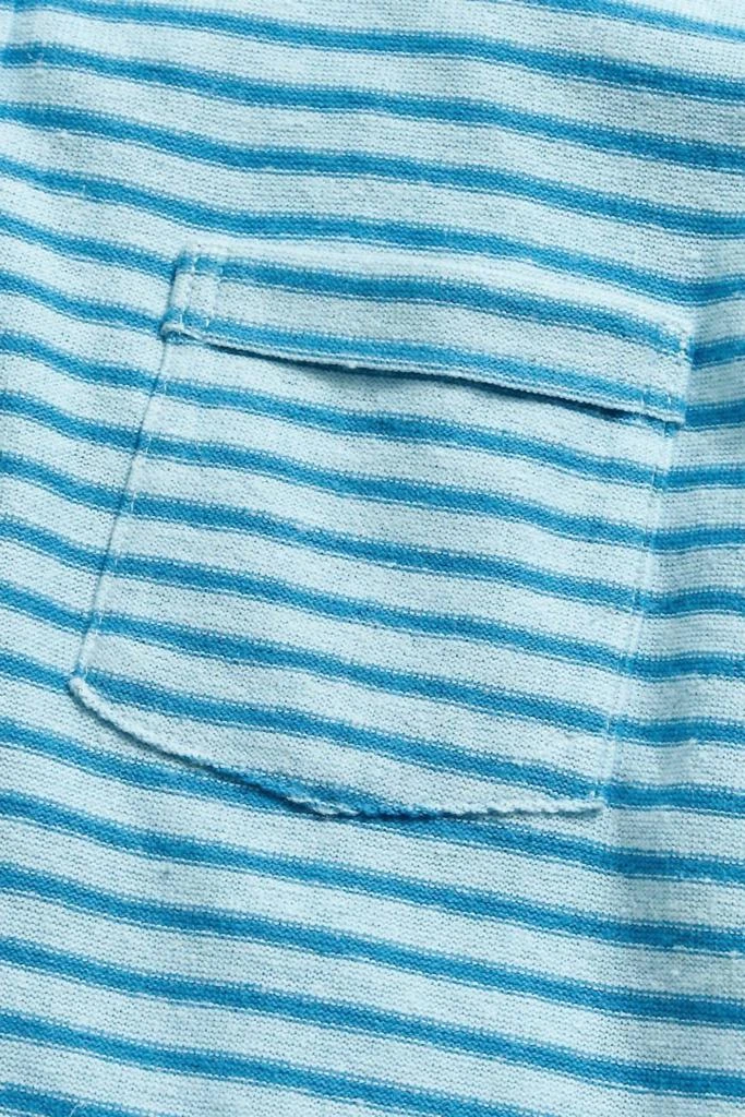 Billy Reid Billy Reid - Stripe Hemp Cotton Polo Shirt 5
