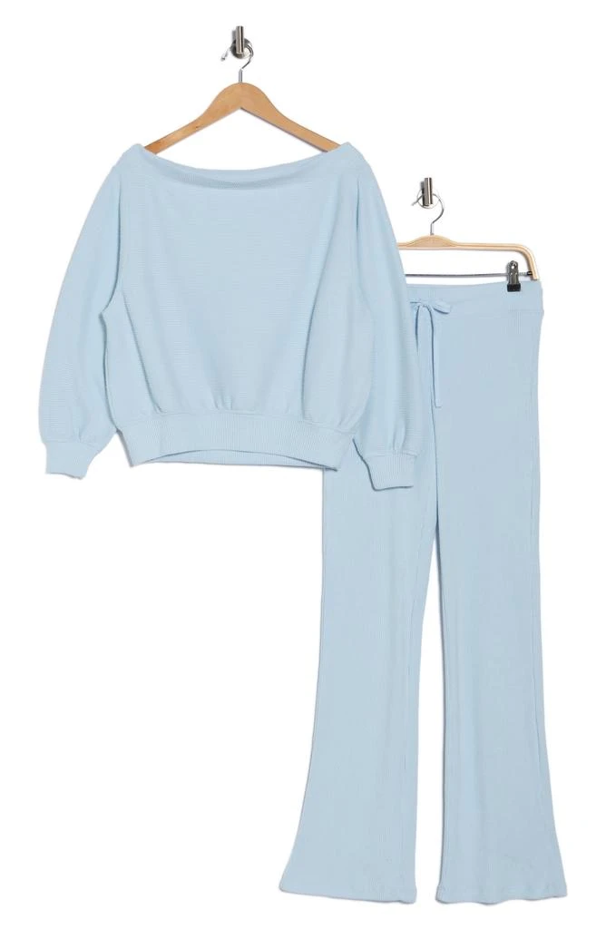 Abound Hacci One-Shoulder Top 
Flared Pants Set 3