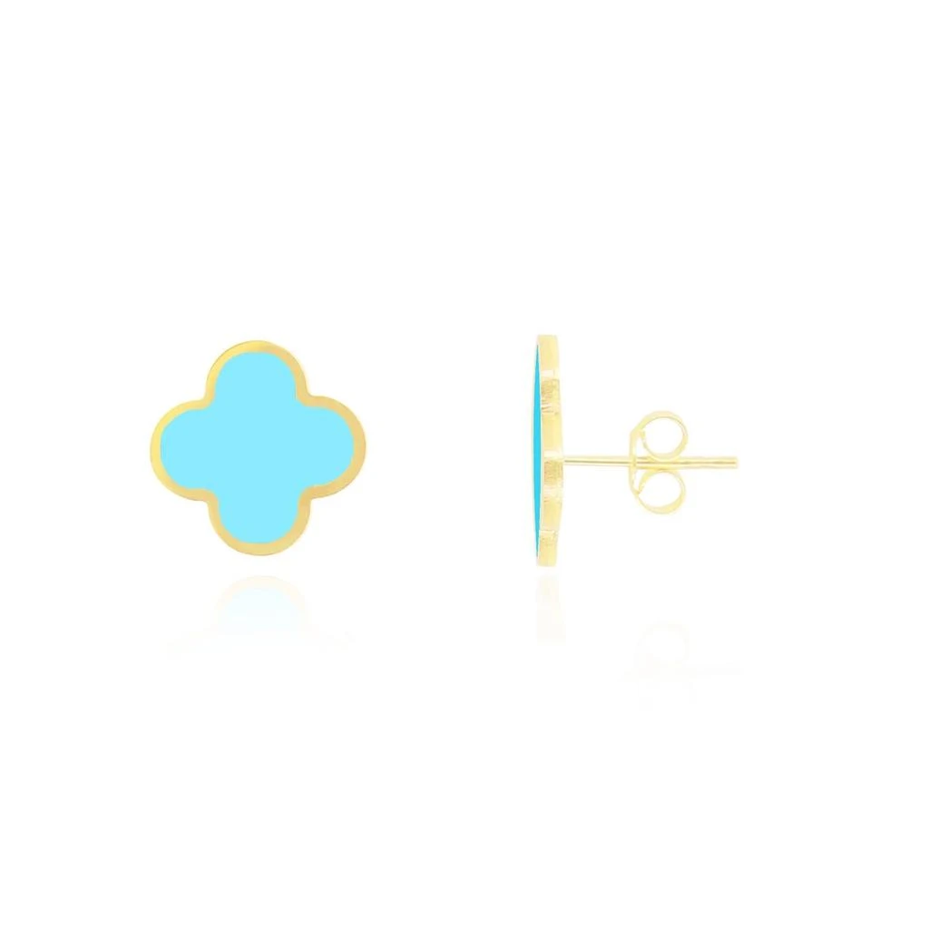 The Lovery Small Turquoise Clover Stud Earrings 2