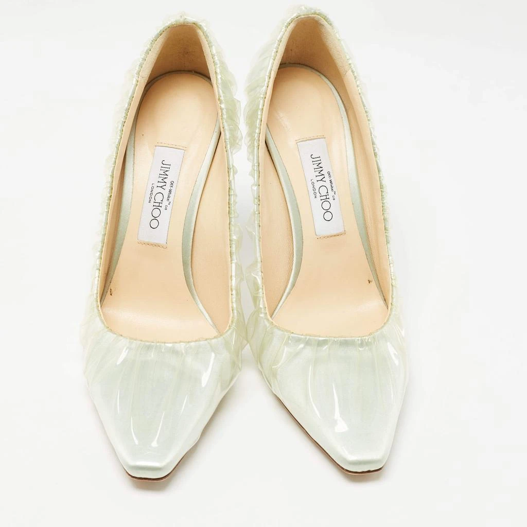 Jimmy Choo Jimmy Choo x Off-White Light Blue Satin and Pleated PVC Anne Pumps Size 39 3