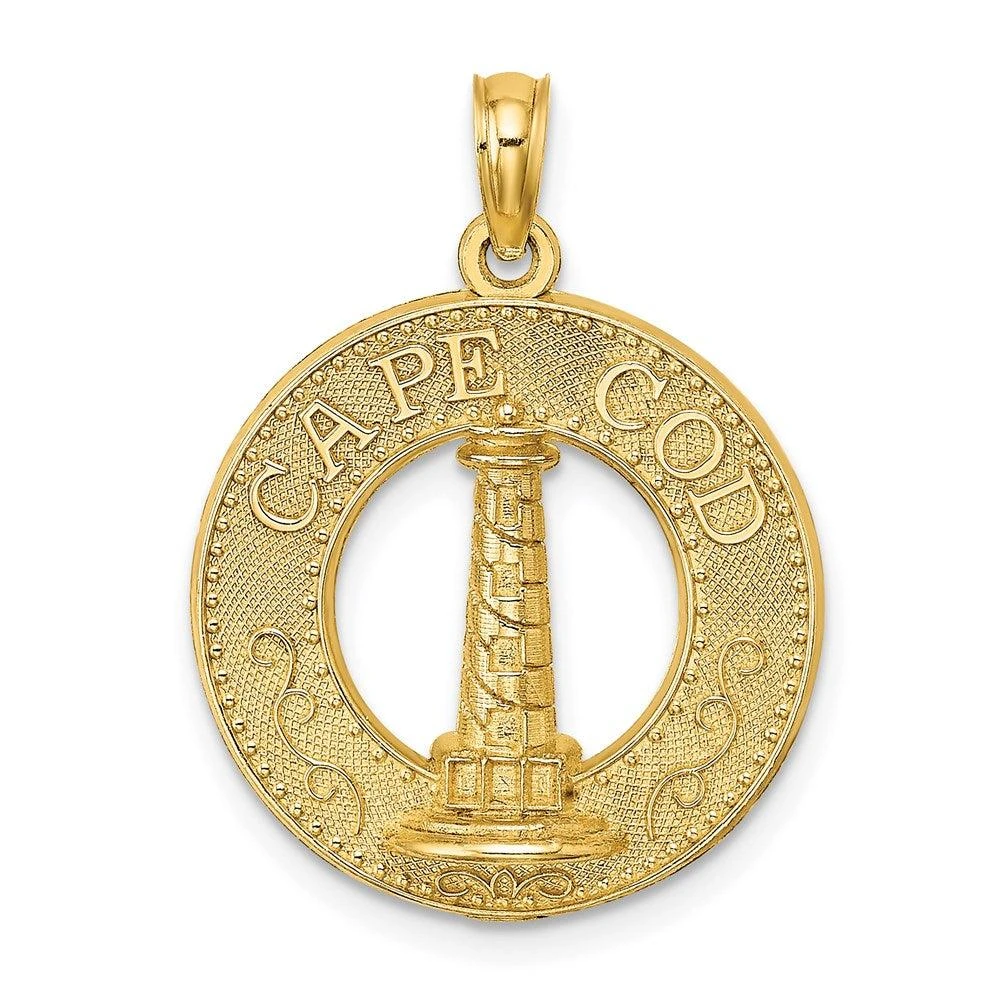 Diamond2Deal 14k Yellow Gold CAPE COD Lighthouse Charm Pendant from Premium Outlets