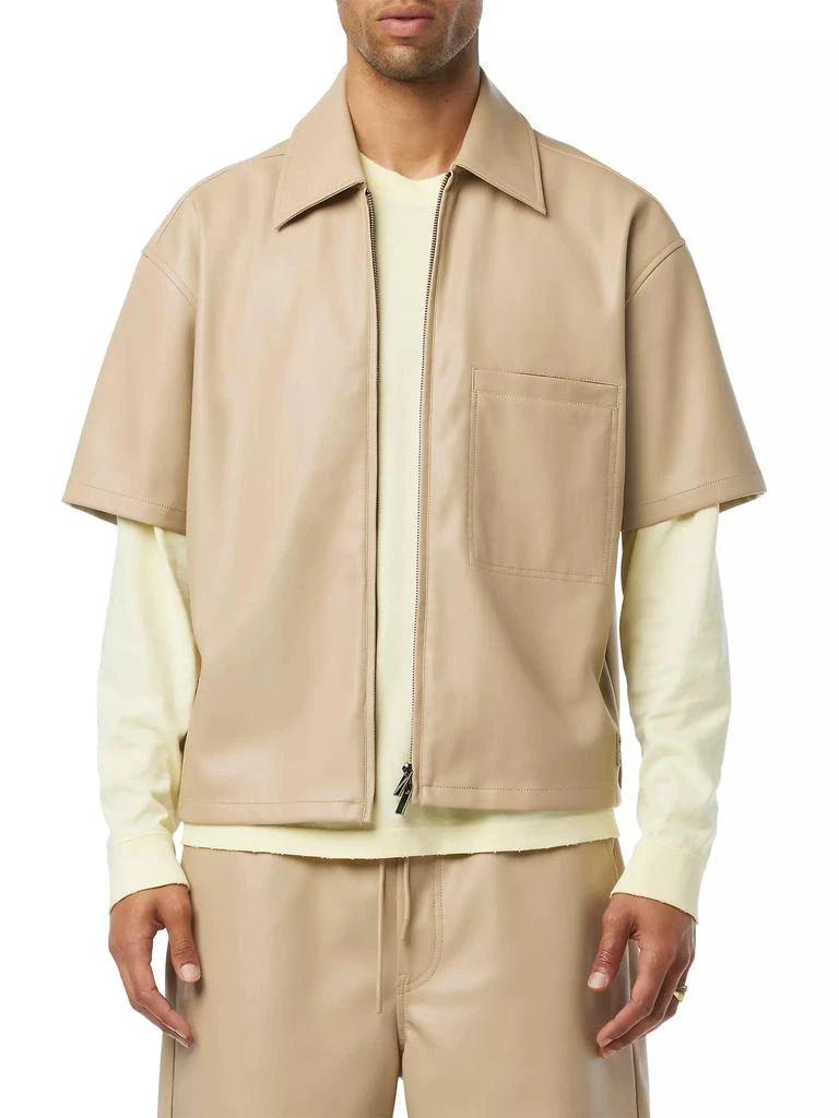 Hudson Faux Leather Zip Shirt 4