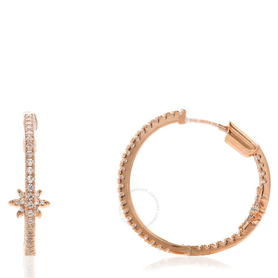 apm Monaco Rose Gold-Tone Plated Meteroise Hoop Earring