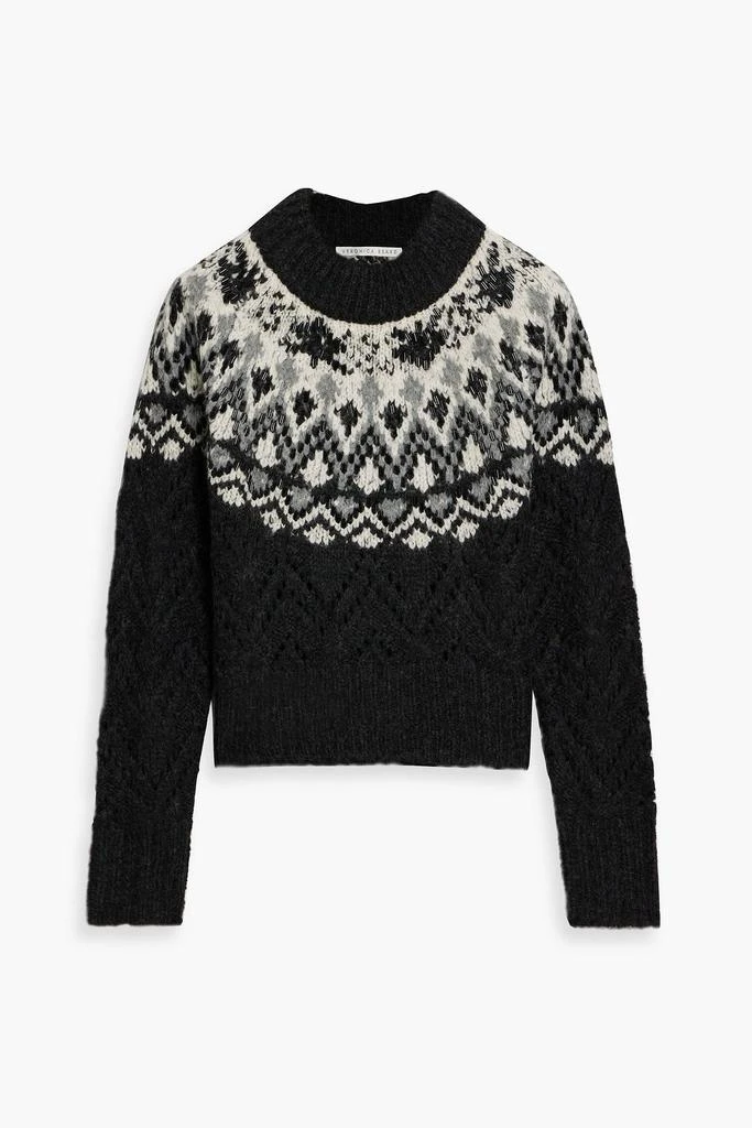 VERONICA BEARD Bead-embellished Fair Isle knitted sweater 1