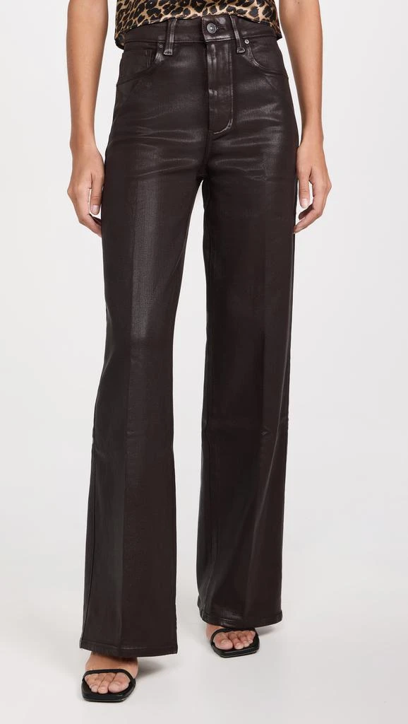 Paige Sasha 32" Chicory Coffee Luxe Coating Jeans 1