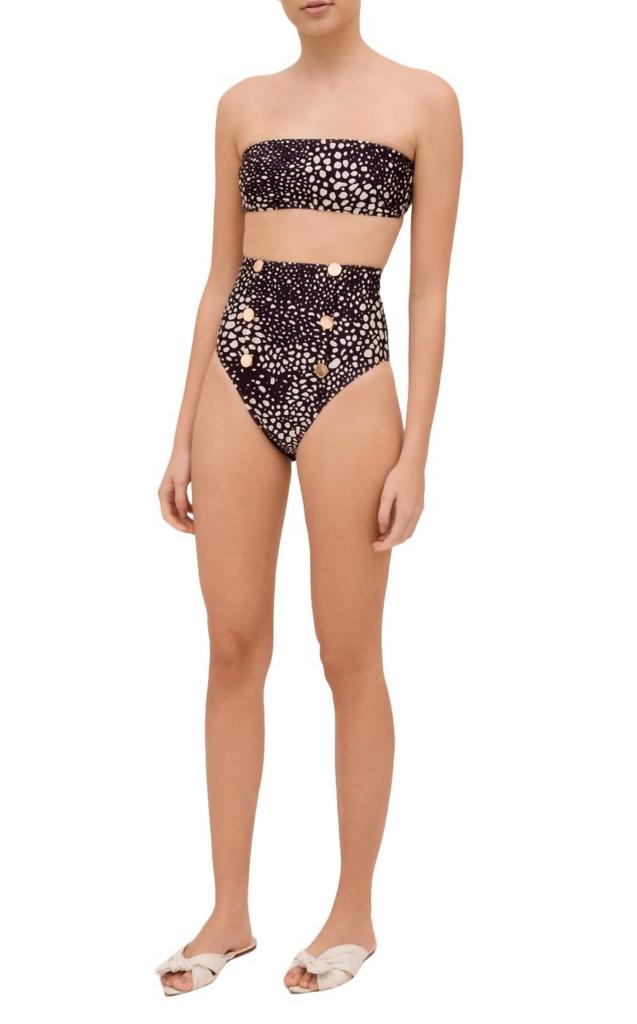 Adriana Degreas Marine Pois High Leg Bikini In Navy