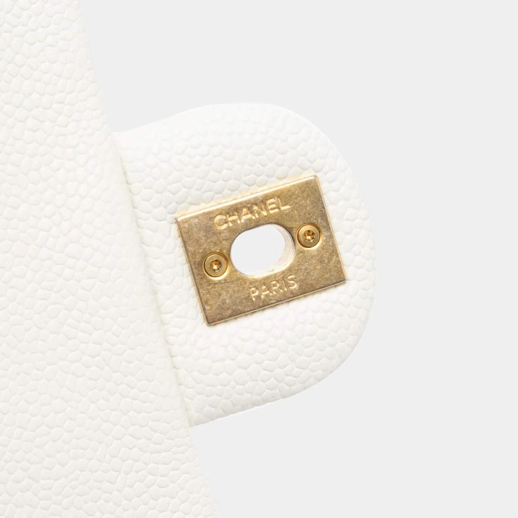 Chanel Chanel White Small Quilted Caviar Twist Your Buttons Flap 6