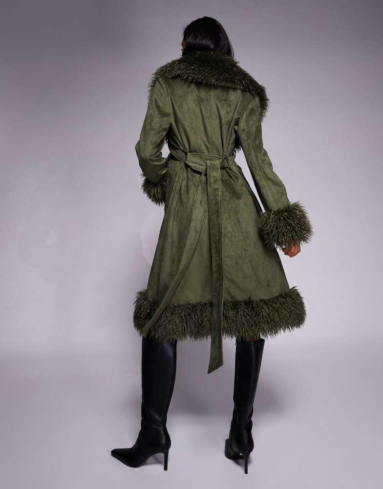 Fur クルースリットプルオーバー BCARDI-BLACK FAUX FUR JACKET | AZALEA WANG