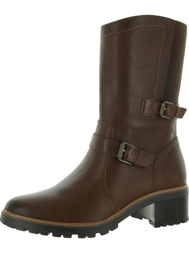 Naturalizer Talon Womens Leather Motorcycle Mid-Calf Boots 4