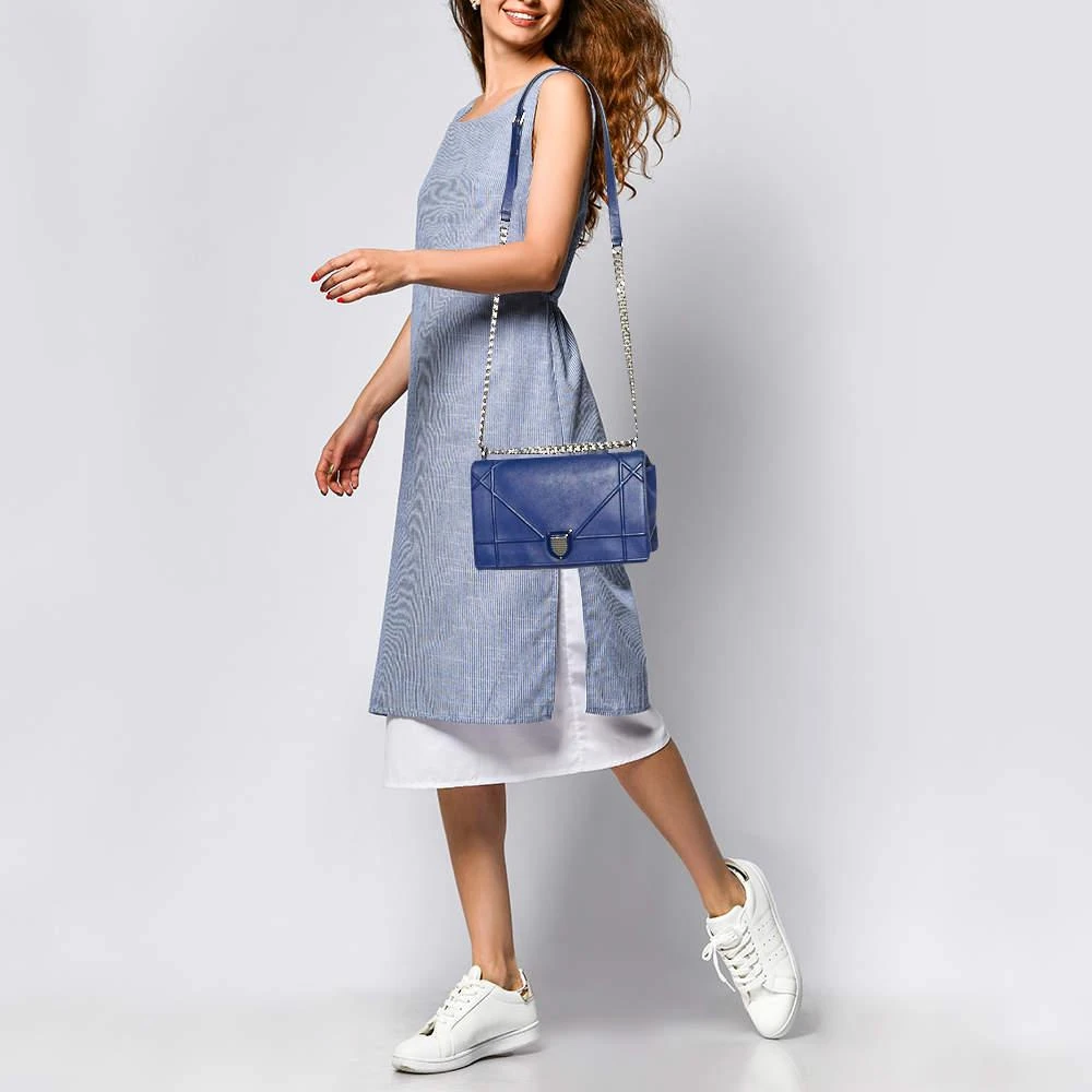 Dior Dior Blue Leather Medium Diorama Flap Shoulder Bag 2