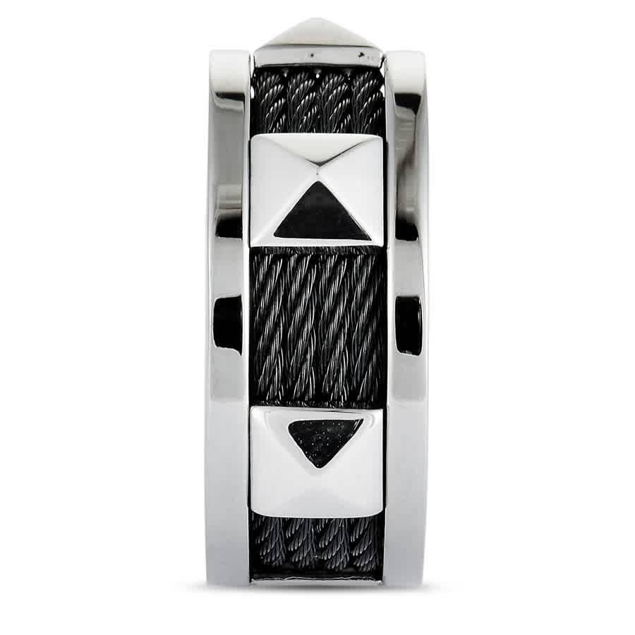 Charriol Forever Stainless Steel and Black PVD Cable Band Ring