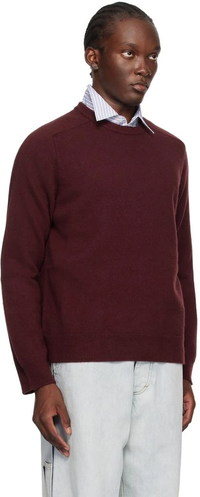 MAISON MARGIELA Burgundy Washed Lambswool Sweater 2