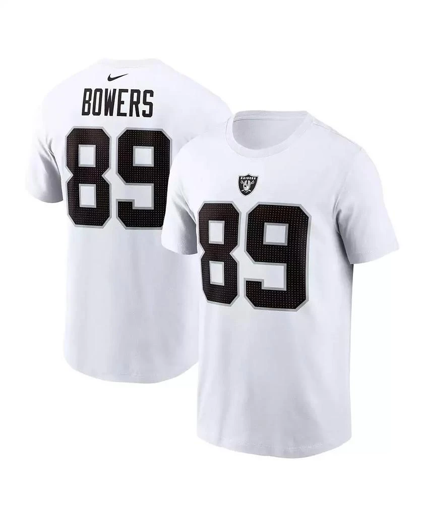 NIKE Men's Brock Bowers White Las Vegas Raiders Name Number T-Shirt 1