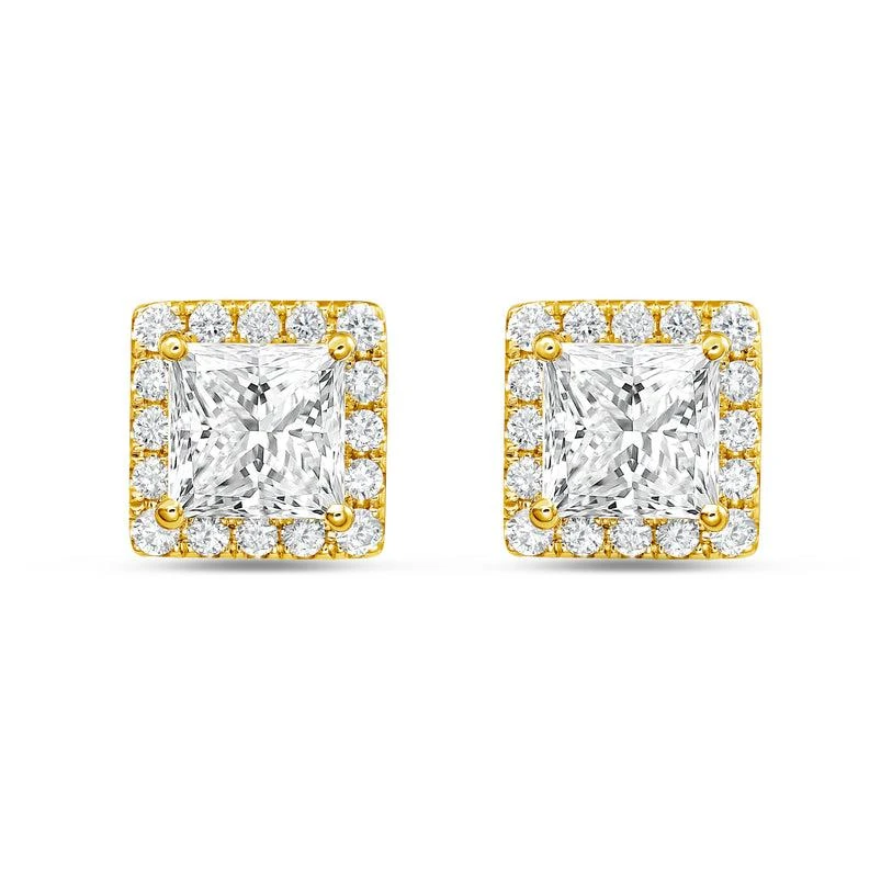 Diana M Jewels 14KT YELLOW GOLD LAB GROWN FASHION EARRINGS WEIGHING 6.00 CTS TW