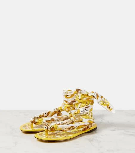 Dolce 
Gabbana Printed silk twill sandals 5