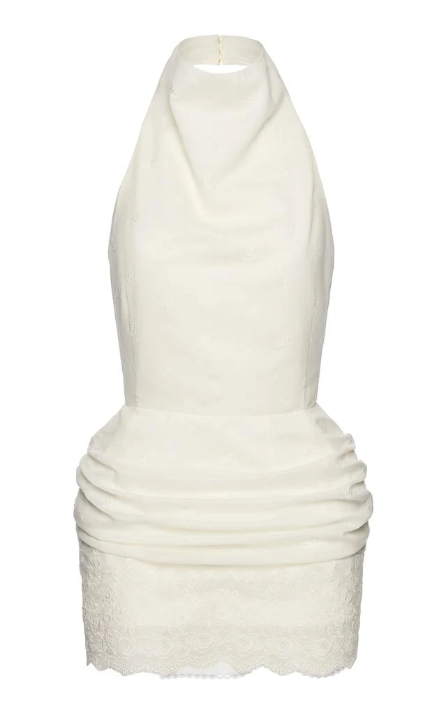 high neck halter dress white South Haven Halter Midi Dress White main image 0