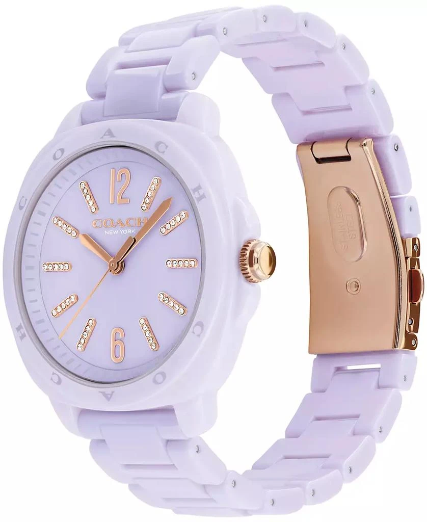 Coach Women's Kitt Lavender Ceramic Bracelet Watch, 38mm 2