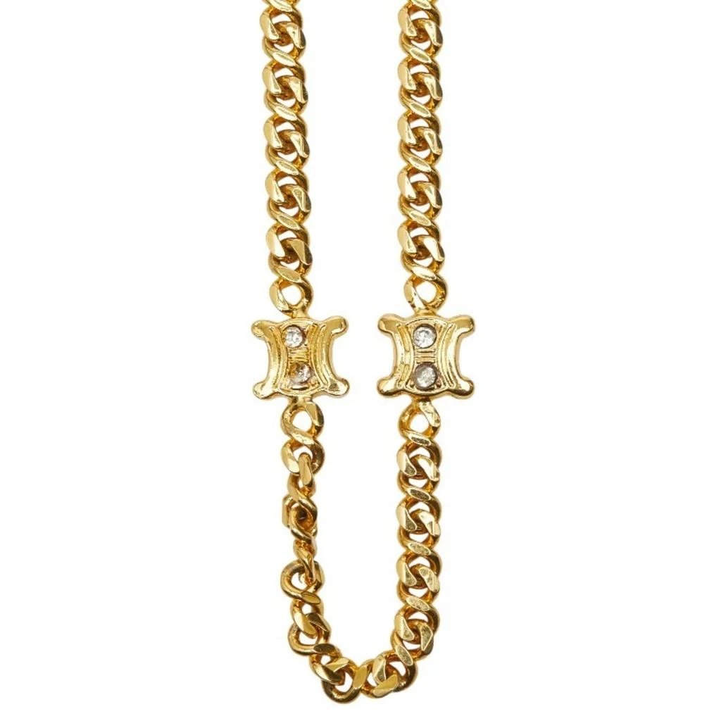 Celine gold Plating Rhinestone Necklace (Pre-Owned) 2