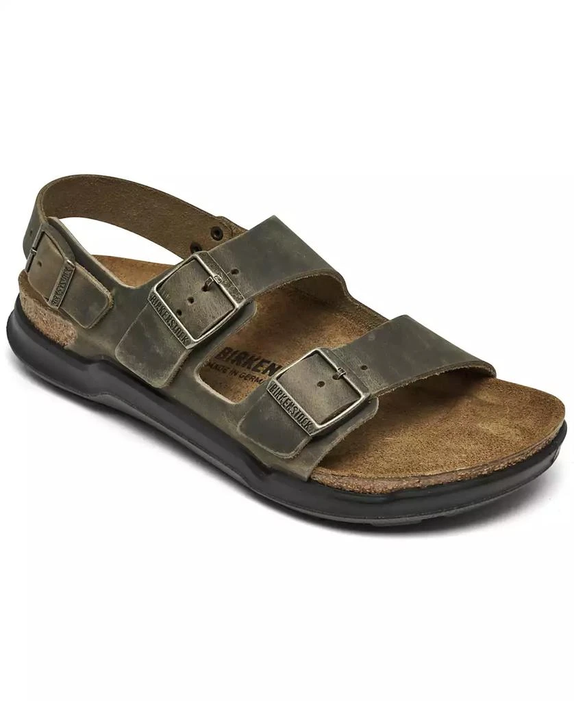 Birkenstock Men's Milano Crosstown Waxy Leather Two Strap Sandals from Finish Line 1