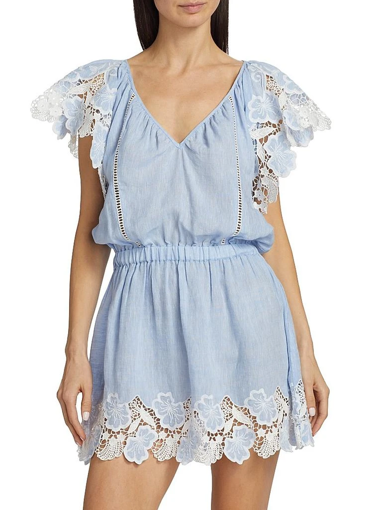Ramy Brook Rya Linen Lace-Trimmed Minidress 3