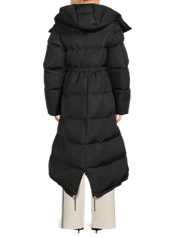 Alexander McQueen Hooded Longline Wool Blend Puffer Coat