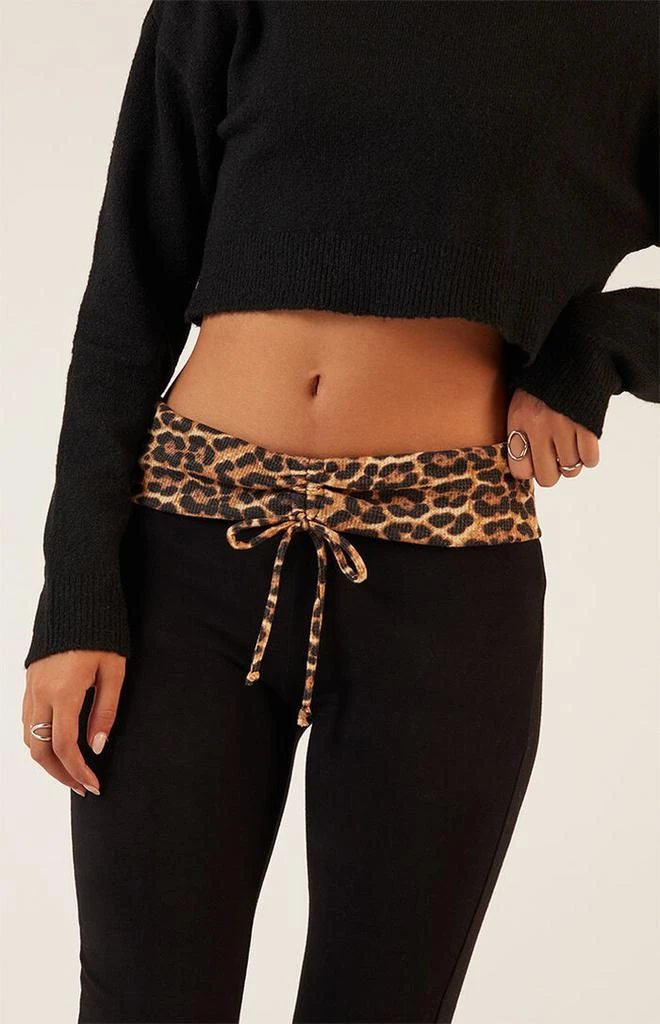 LA Hearts Leopard Print Fold-Over Flare Pants 3