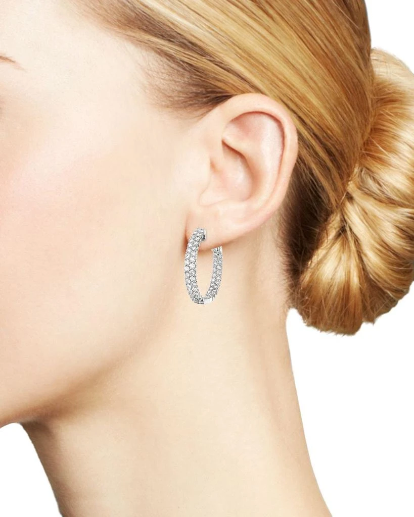 Bloomingdale's Diamond Double Row Inside Out Hoop Earrings in 14K White Gold, 2.50 ct. t.w. 2