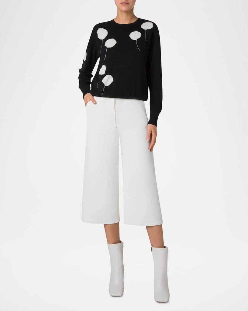 Akris Windflower Cashmere-Cotton Crewneck Sweater 2