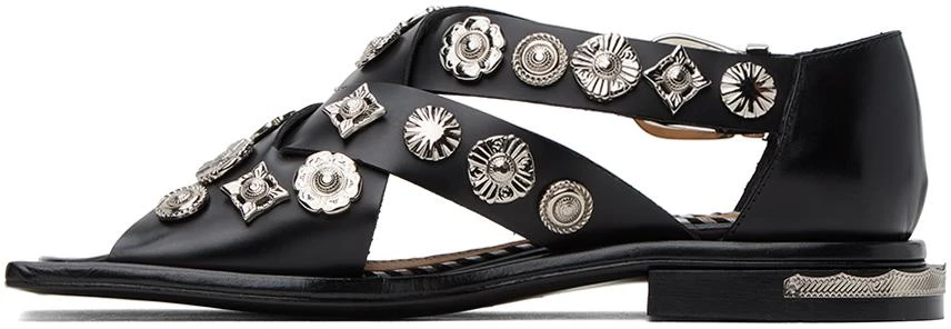 Toga Pulla Black Embellished Sandals 3