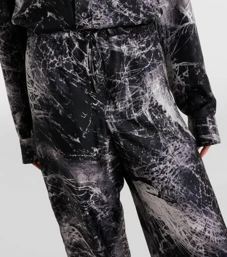Alexander McQueen Printed silk wide-leg pants 4