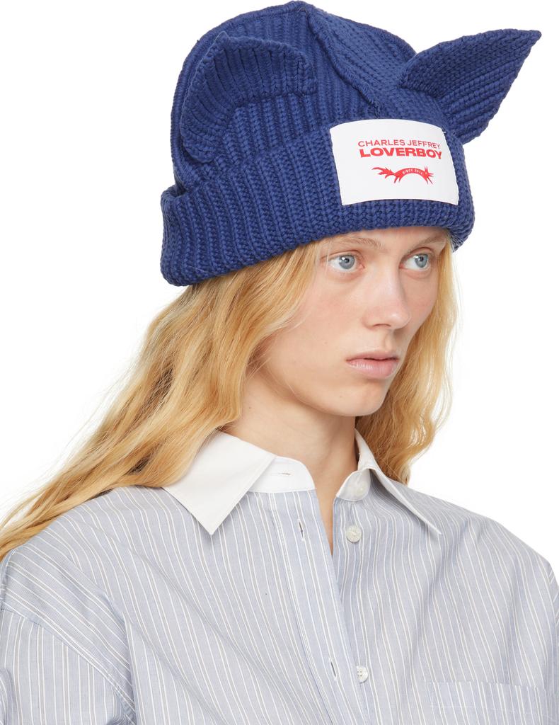 Charles Jeffrey Loverboy Blue Chunky Ears Beanie