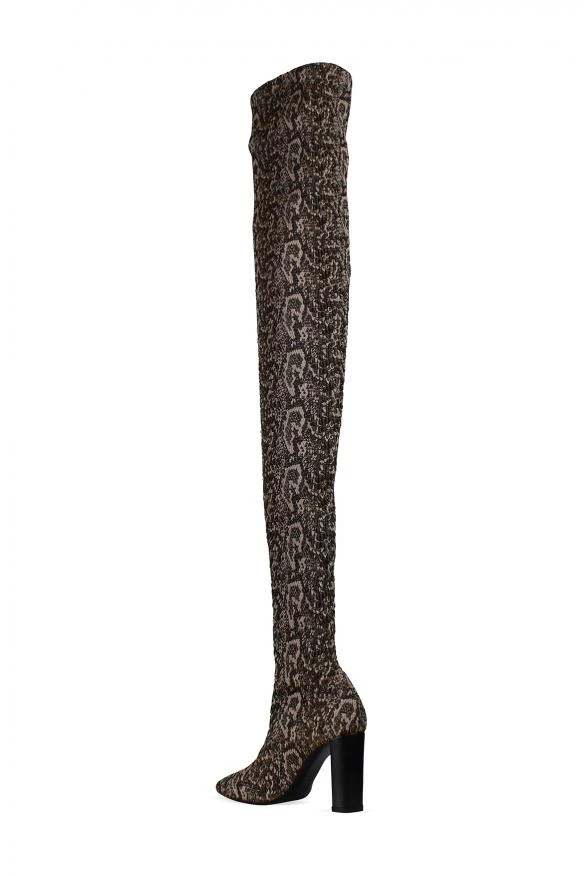 Saint Laurent Luxury women's boots moon thigh high boots in python print canvas saint laurent 4