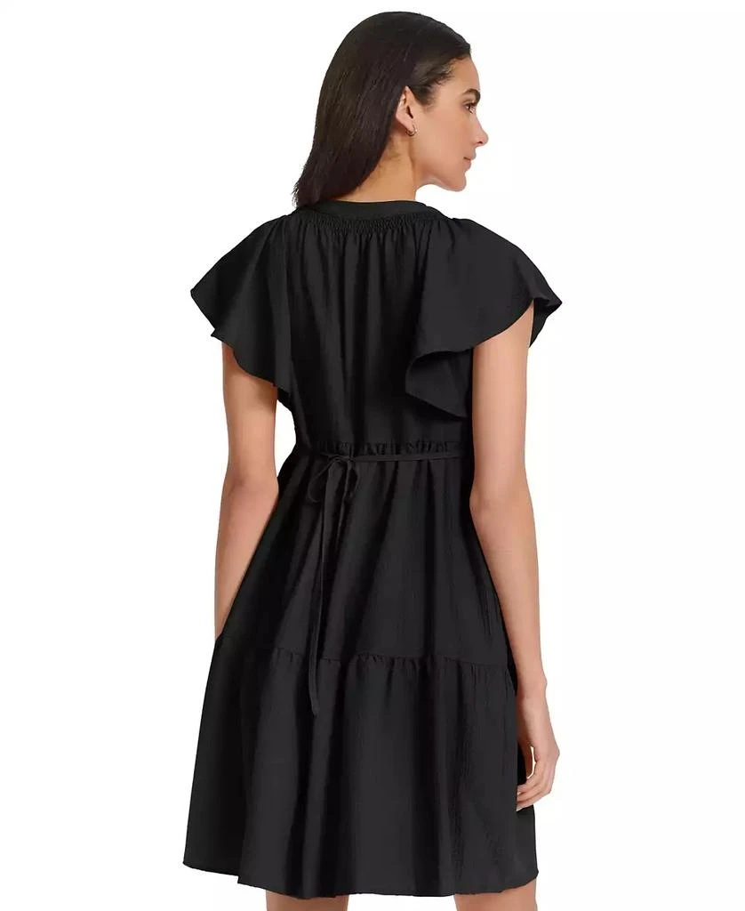Calvin Klein Women's Split-Neck Tiered A-Line Dress 2