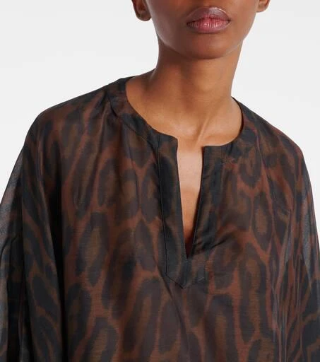Tom Ford Leopard-print cotton and silk kaftan 4