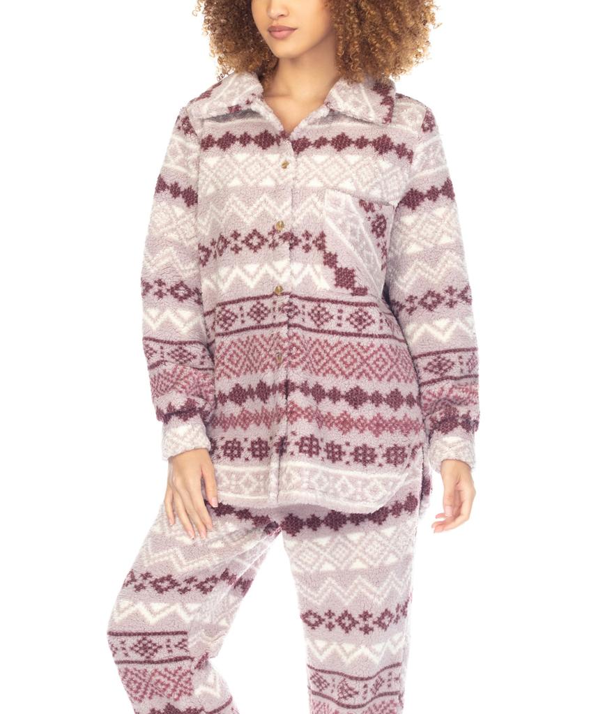 Honeydew Intimates Cozy Night Sherpa Fleece Button-Up