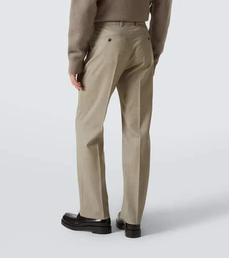 AMI Virgin wool canvas straight pants 4