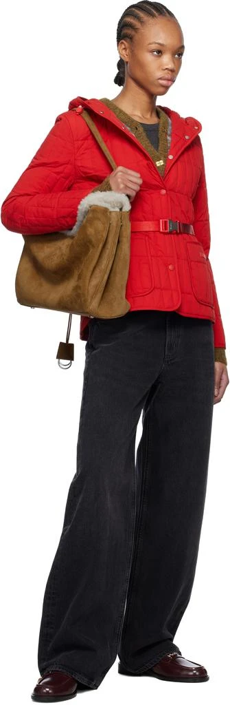 Mackage Red Raja Vertical Quilted Light Down Jacket 4