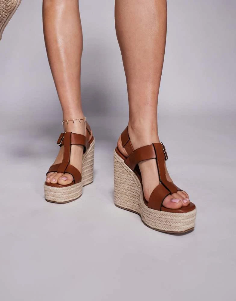 ASOS ASOS DESIGN Tiana t bar wedges in tan