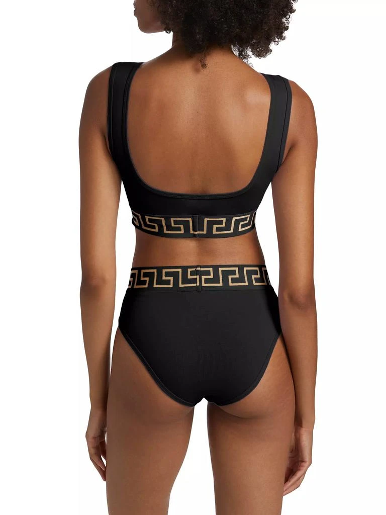 Versace Topeka Logo Jersey Bi-Stretch Cotton Sports Bra 4