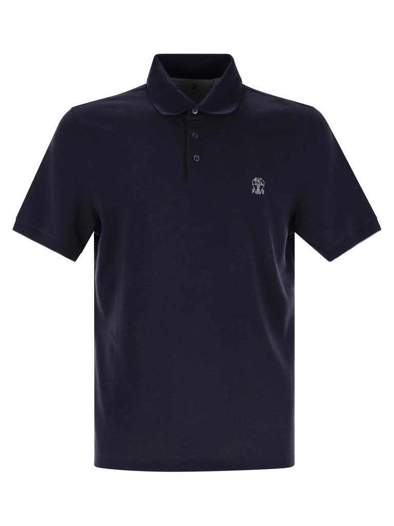 Brunello Cucinelli Brunello Cucinelli Logo Detailed Short-Sleeved Polo Shirt from Cettire