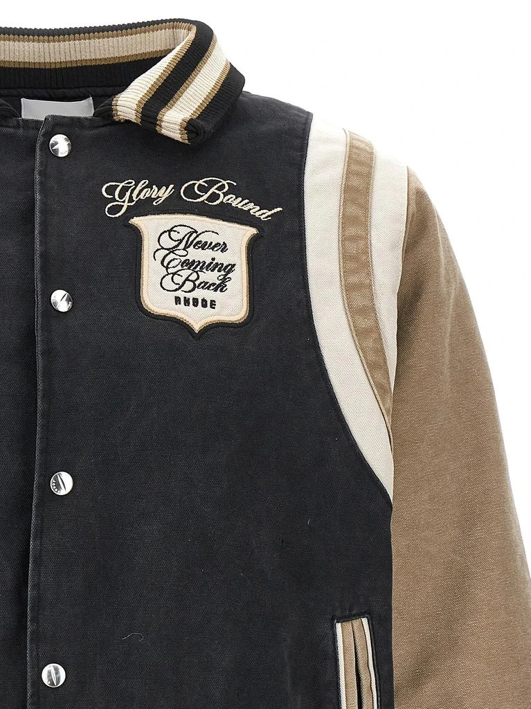 Rhude Rhude Washed Logo Embroidered Varsity Jacket 3